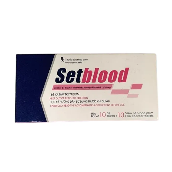 Setblood (10 vỉ x 10 viên) - Thuốc bổ sung Vitamin nhóm B và khoáng chất