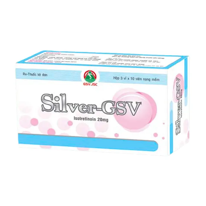 Silver-GSV (3 vỉ x 10 viên) - Điều trị trình trạng da bị mụn trứng cá