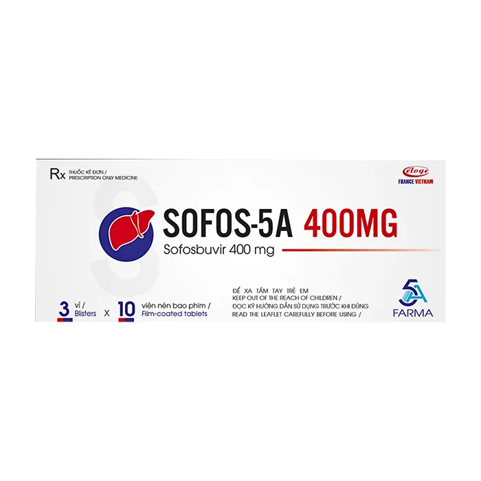 Sofos 5A 400mg (3 vỉ x 10 viên) - Điều trị viêm gan C mãn tính, nhiễm virus gan