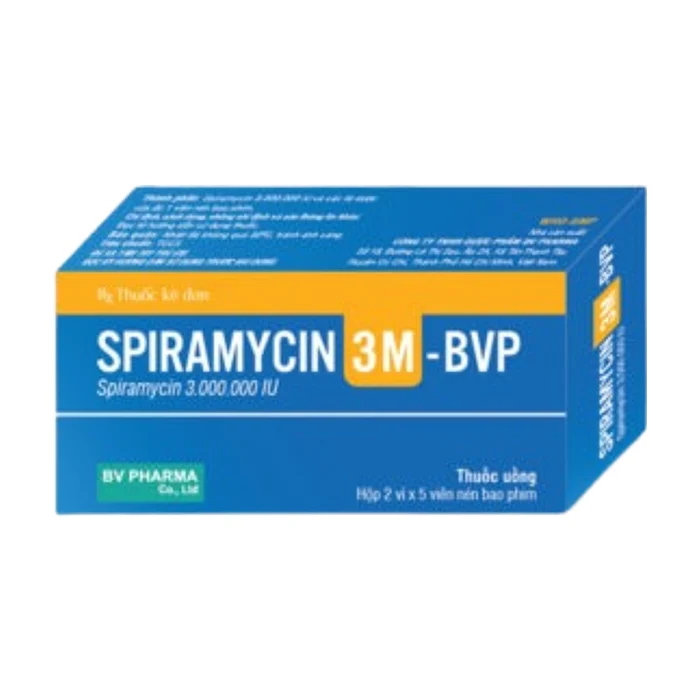 Spiramycin 3M-BVP (2 vỉ x 5 viên) - Điều trị các bệnh nhiễm do vi khuẩn nhạy cảm