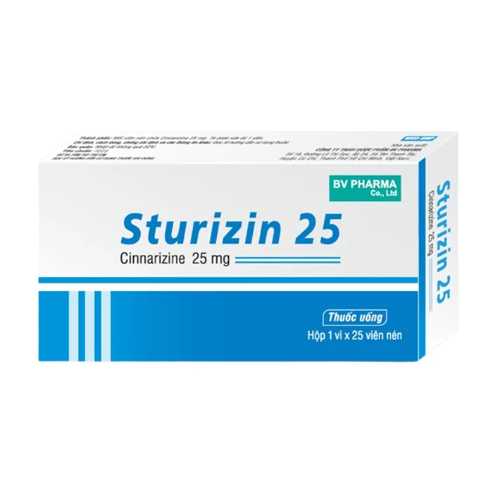 Sturizin 25 (1 vỉ x 25 viên) - Điều trị bệnh về thần kinh