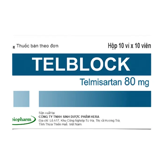 Telblock 80mg (10 vỉ x 10 viên) - Điều trị bệnh tăng huyết áp và phòng ngừa bệnh tim mạch