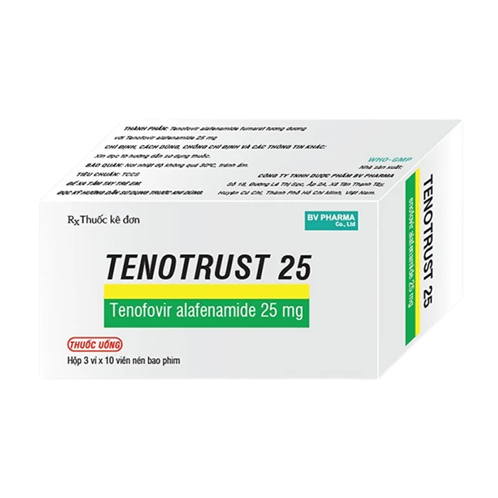 Tenotrust 25 (Hộp 3 vỉ x 10 viên) - Điều trị viêm gan B mãn tính