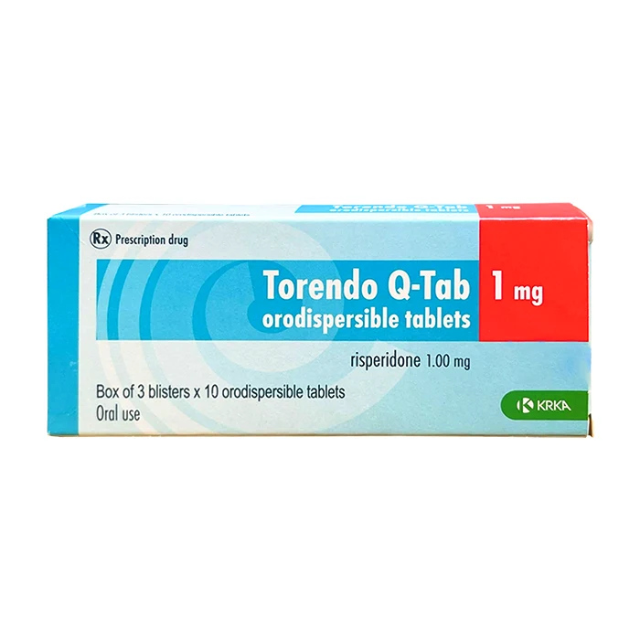 Torendo Q-Tab 1mg (3 vỉ x 10 viên) - Điều trị trầm cảm, tâm thần phân liệt cấp và mãn tính