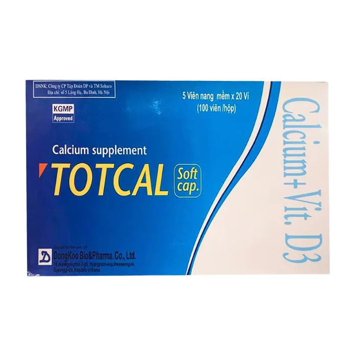 Totcal Soft Cap DongKoo (20 vỉ x 5 viên) - Điều trị còi xương, chứng co giật