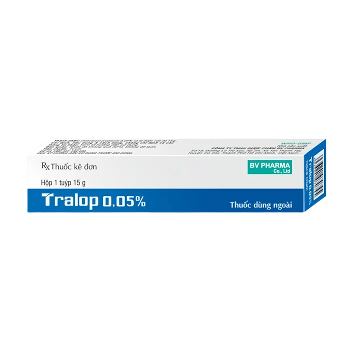 Tralop 0.05% (Hộp 1 tube 15g) - Giảm các triệu chứng viêm và ngứa của các bệnh da đáp ứng với steroid