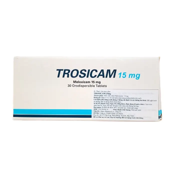Trosicam 15mg Alpex (Hộp 3 Vỉ x 10 Viên) - Điều trị viêm đau xương khớp