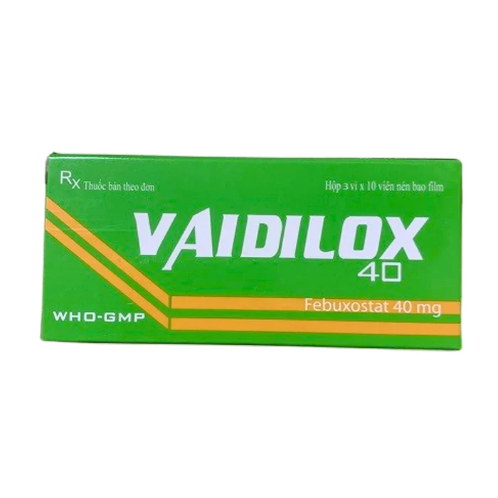 Vaidilox 40mg (Febuxostat) - Điều trị tăng acid uric mạn tính