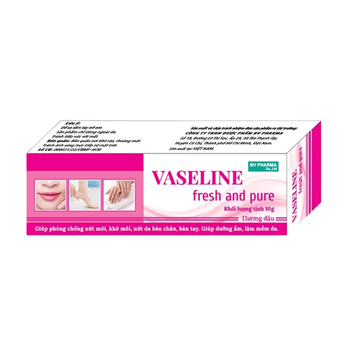 Vaseline fresh and pure (Tuýp 10g) - Giúp phòng chống nứt môi, khô môi, nứt da bàn chân, bàn tay