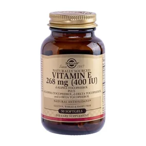 Viên uống Solgar Vitamin E 268mg (400IU) (Chai 50 viên) - Hỗ trợ chống lão hóa