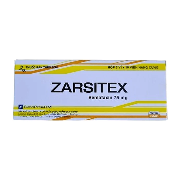 Zarsitex 75mg (Hộp 3 vỉ x 10 viên) - Điều trị trầm cảm