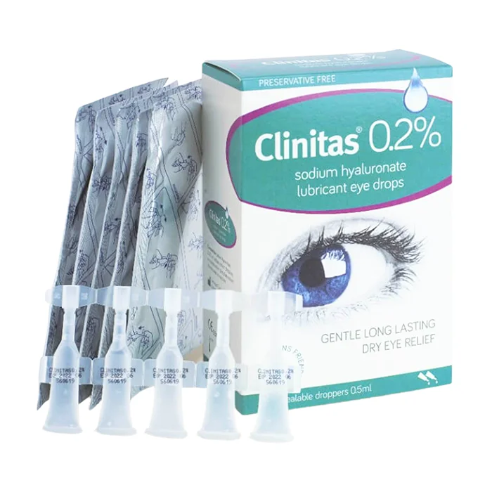 Clinitas 0.2% Farmigea (30 ống x 0.5ml) - Dung dịch nhỏ mắt giữ ẩm và ổn định màng nước mắt