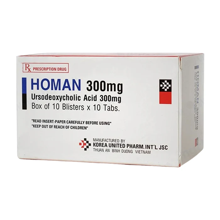 Homan 300mg (Acid ursodeoxycholic) - Điều trị xơ gan ứ mật nguyên phát