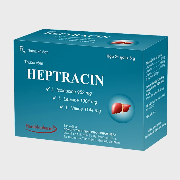 Heptracin (Hộp 21 gói) - Cải thiện tình trạng giảm albumin máu cho bệnh nhân xơ gan