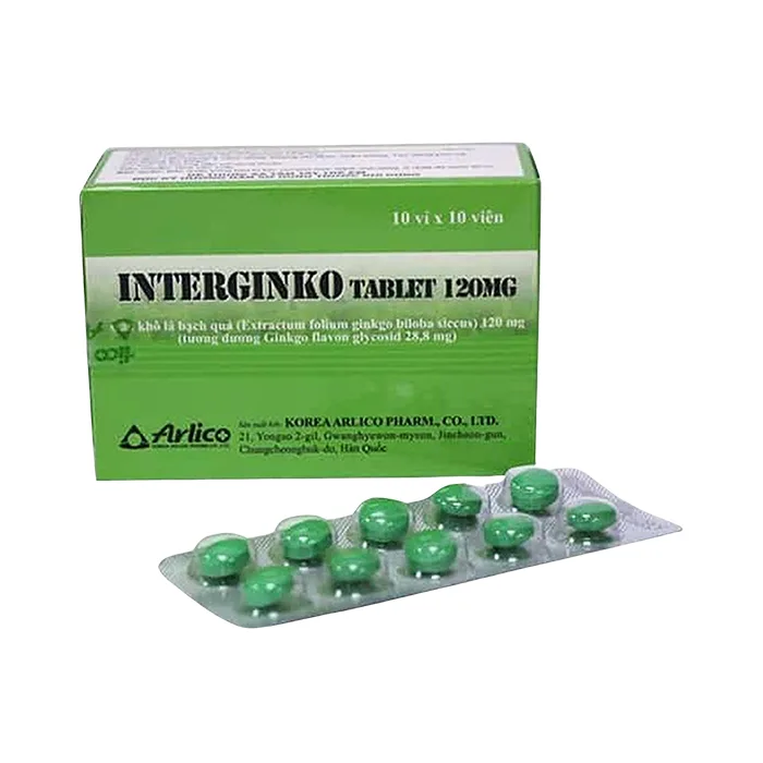 Interginko 120mg (10 vỉ x 10 viên) - Điều trị rối loạn tuần hoàn ngoại biên