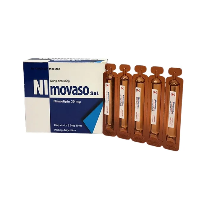 Nimovaso Sol (Hộp 4 vỉ x 5 ống x 10ml) - Điều trị cho hệ thần kinh, mạch máu não