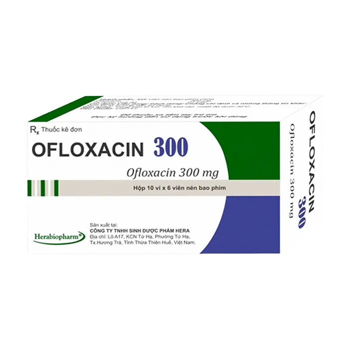 Ofloxacin 300 (6 vỉ x 10 viên) - Điều trị nhiễm trùng niệu sinh dục, đường hô hấp, máu, xương khớp