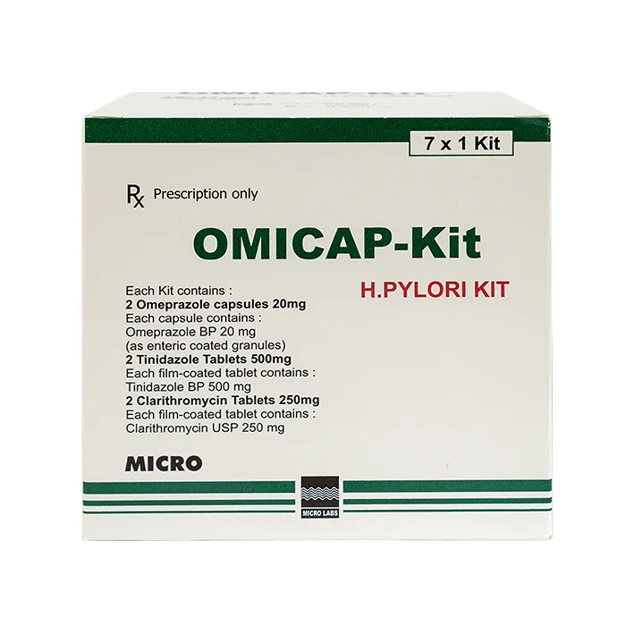 Omicap-Kit Micro (Hộp 7 kít) - Điều trị viêm dạ dày mãn tính, loét dạ dày - tá tràng