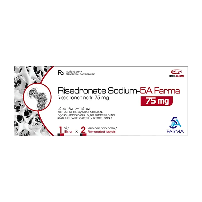 Rsiedronate Sodium – 5A 75mg (1 vỉ x 2 viên) - Điều trị loãng xương sau mãn kinh