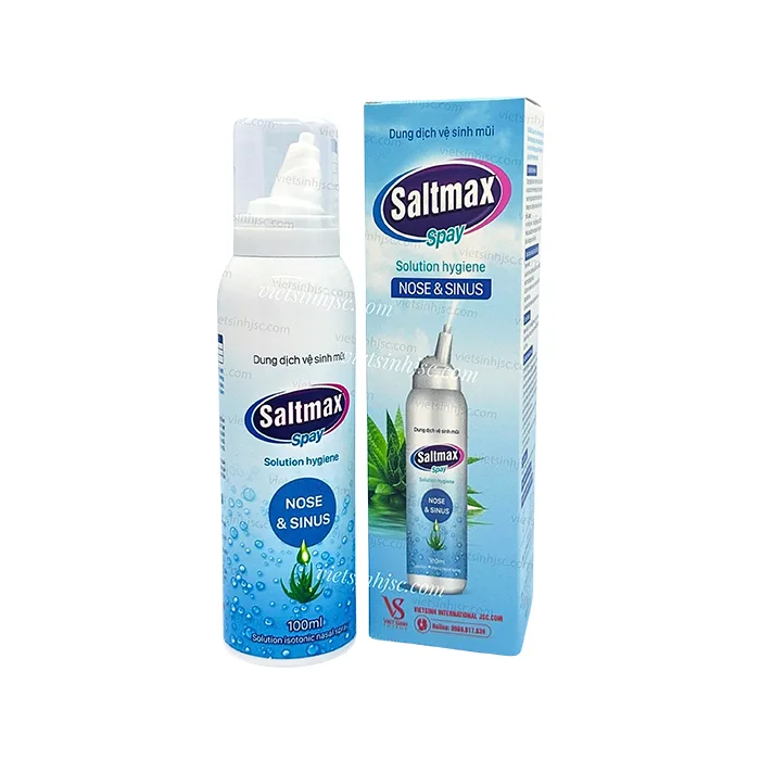 Saltmax Spay 100ml Việt Sinh - Dung dịch vệ sinh mũi giữ ẩm niêm mạc mũi