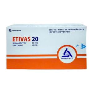 Etivas 20 (Hộp 10 vỉ x 10 viên) - Hỗ trợ cho chế độ ăn uống để giảm nồng độ cholesterol toàn phần