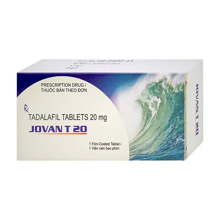 Jovan T 20 Cadila (1 vỉ x 1 viên) - Điều trị rối loạn cương dương