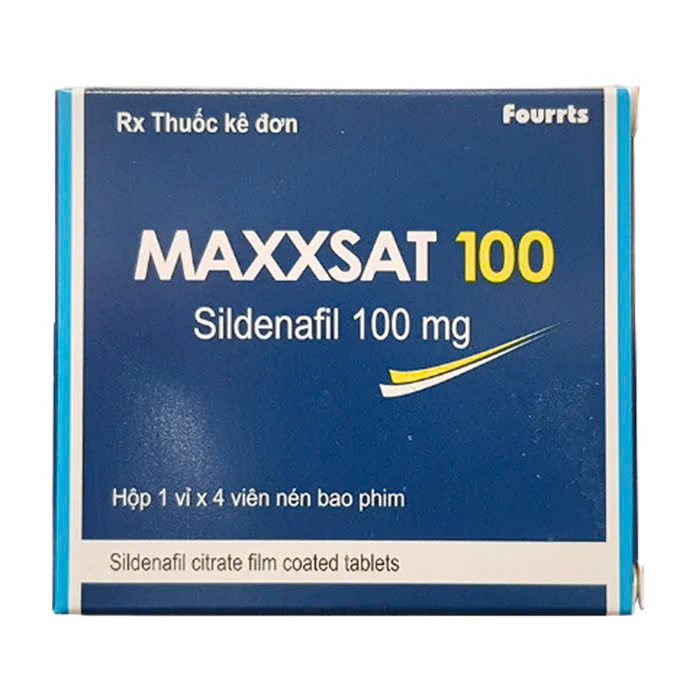 Maxxsat 100 (Hộp 1 vỉ x 4 viên) - Điều trị rối loạn cương dương