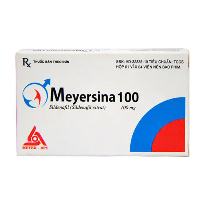 Meyersina 100 (Hộp 1 vỉ x 4 viên) - Điều trị rối loạn cương dương