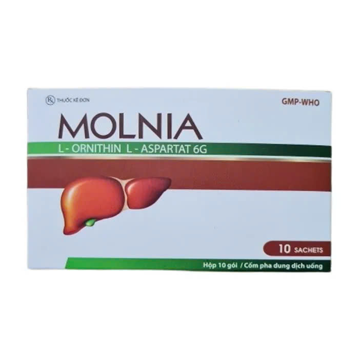 Molnia 6g (Hộp 10 gói x 10g) - Điều trị suy giảm chức năng gan, người bị bệnh gan cấp, mãn như viêm ga