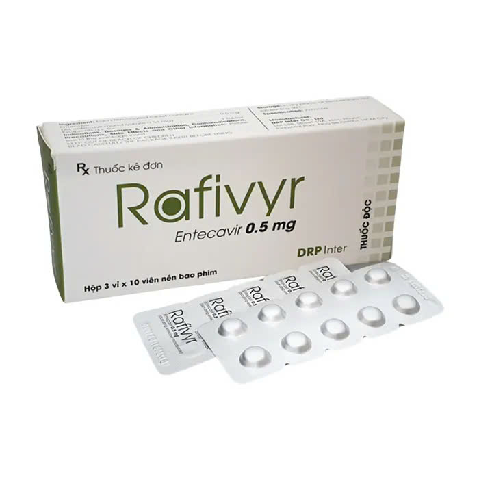 Rafivyr 0.5mg (Hộp 3 vỉ x 10 viên) - Điều trị viêm gan B mạn tính