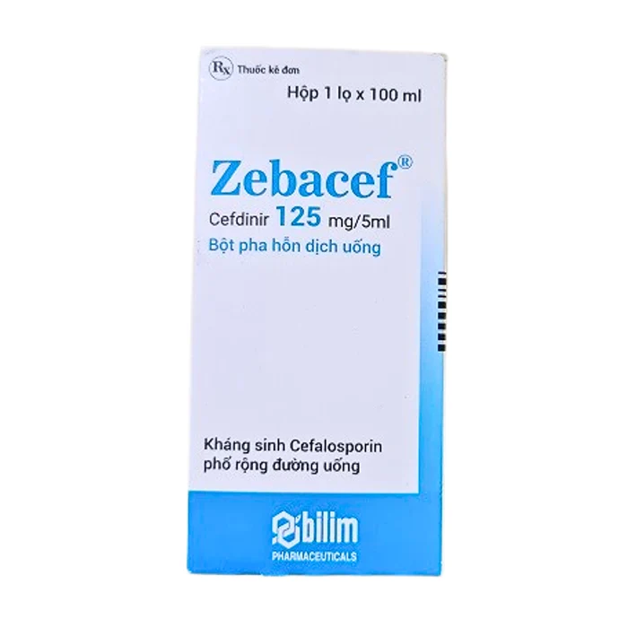Zebacef 125mg/5ml (Hộp 1 lọ x 100ml) - Điều trị nhiễm khuẩn