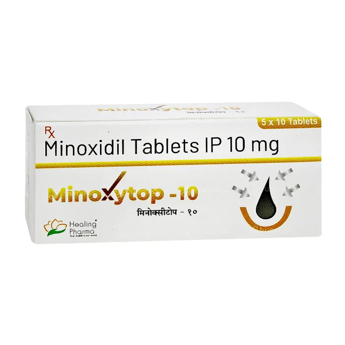 Minoxytop 10mg - Minoxidil 10mg Healing Pharma (5 vỉ x 10 viên) - Thuốc mọc tóc