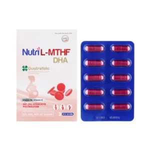 Nutri L - MTHF DHA (Hộp 3 vỉ x 10 viên) - Bổ sung sắt, DHA, và một số vitamin cho phụ nữ có thai và cho con bú