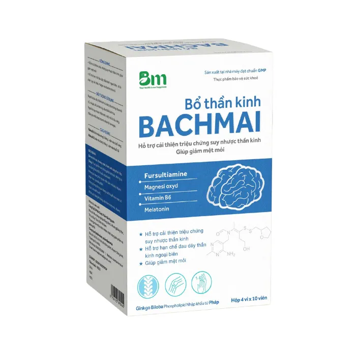 Bổ thần kinh BachMai (4 vỉ x 10 viên) - Giúp hỗ trợ cải thiện triệu chứng suy nhược thần kinh