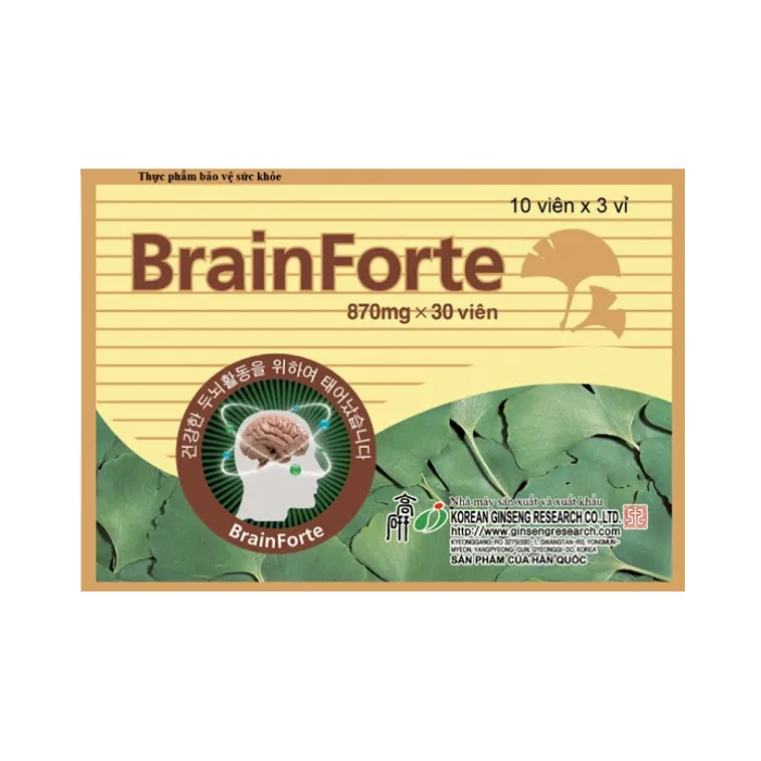 BrainForte 870mg (30 viên) - Giúp tan huyết khối, hoạt huyết, giúp tăng cường tuần hoàn não