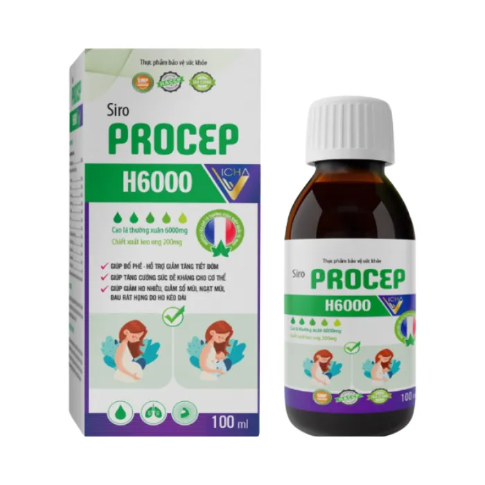 PROCEP H6000 (chai 100ml) - Siro hỗ trợ bổ phế, giảm tăng tiết đờm