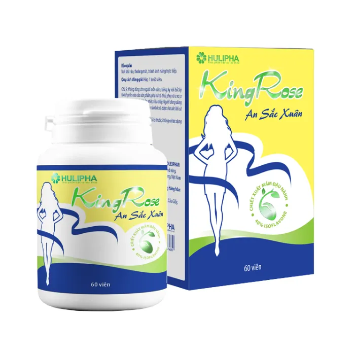 Kingrose An Sắc Xuân (60 viên) - Hỗ trợ cải thiện các triệu chứng bốc hỏa, vã mồ hôi đêm