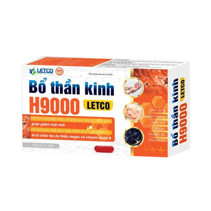 Bổ Thần Kinh H9000 Letco (Hộp 30 viên) - Hỗ trợ giảm các triệu chứng suy nhược thần kinh