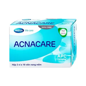Acnacare Mega We Care (3 vỉ x 10 viên) - Bổ sung chất chống oxy hóa, ngăn ngừa mụn