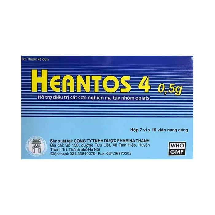 Heantos 4 (Hộp 7 vỉ x 10 viên) - Sử dụng ở người nghiện ma túy