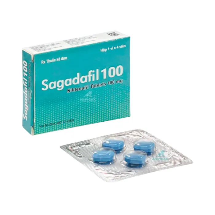 Sagadafil 100mg (Hôp 4 viên) - Điều trị rối loạn chức năng cương