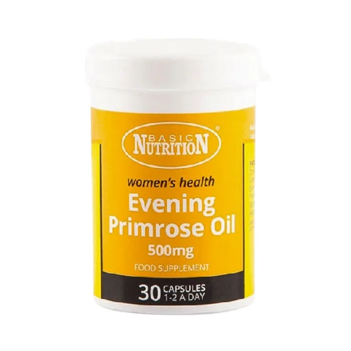 Basic Nutrition Evening Primrose Oil 500mg (30 viên) - Hỗ trợ cải thiện tâm trạng, sức khoẻ thời kỳ tiền mãn kinh