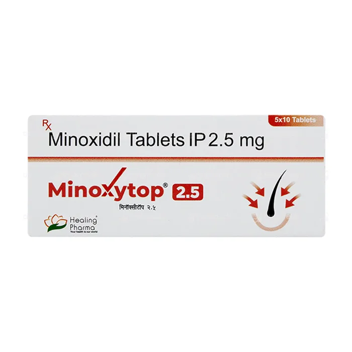 Minoxytop 2.5mg - Minoxidil 2.5mg Healing Pharma (5 vỉ x 10 viên) - Thuốc mọc tóc