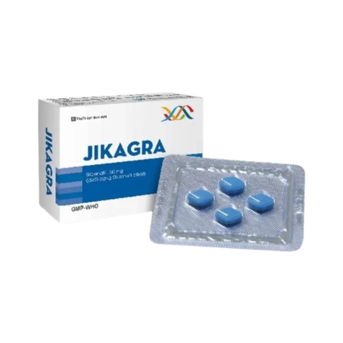 Jikagra 50mg (1 vỉ x 4 viên) - Điều trị rối loạn cương dương