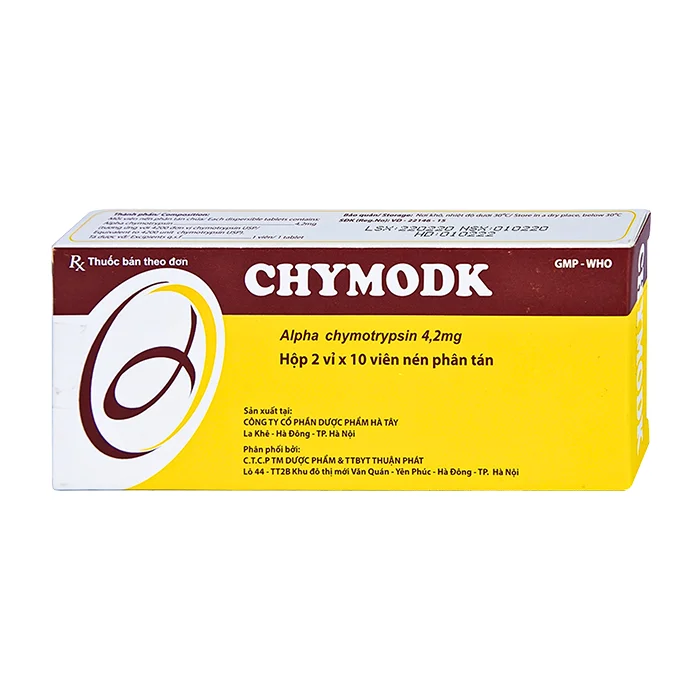 Chymodk 4.2mg (2 vỉ x 10 viên) - Điều trị phù nề sau chấn thương, phẫu thuật, bỏng