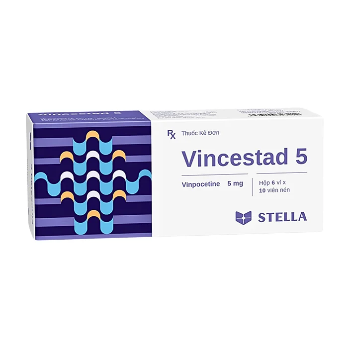 Vincestad 5 (6 vỉ x 10 viên) - Điều trị rối loạn tuần hoàn máu não