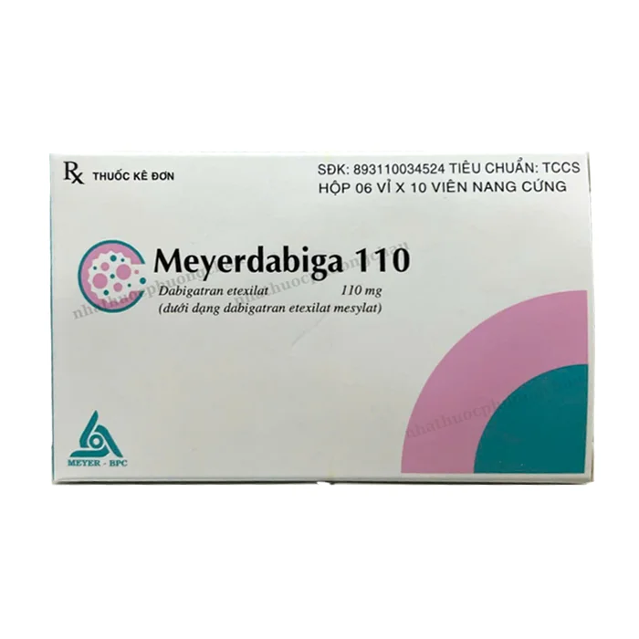 Meyerdabiga 110mg Dabigatran 110mg - Phòng đột quỵ ở rung nhĩ không do van tim