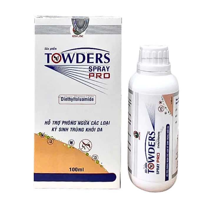 Towders spray pro 100ml Permethrin - Phòng ngừa muỗi, ghẻ, chấy, rận