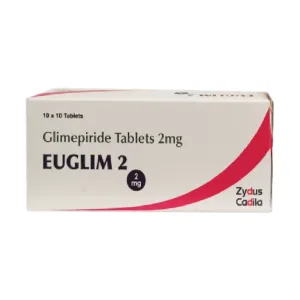 Euglim 2mg Glimepiride - Trị tiểu đường típ 2, giảm nguy cơ biến chứng mạch máu nhỏ