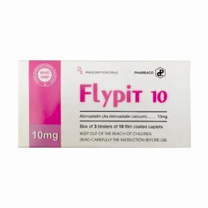 Flypit 10mg Atorvastatin - Trị tăng cholesterol máu, Dự phòng biến cố tim mạch